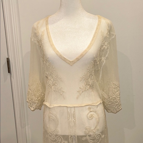 Zara Women’s Cream Lace Mesh Only, Size Medium - Picture 4 of 11